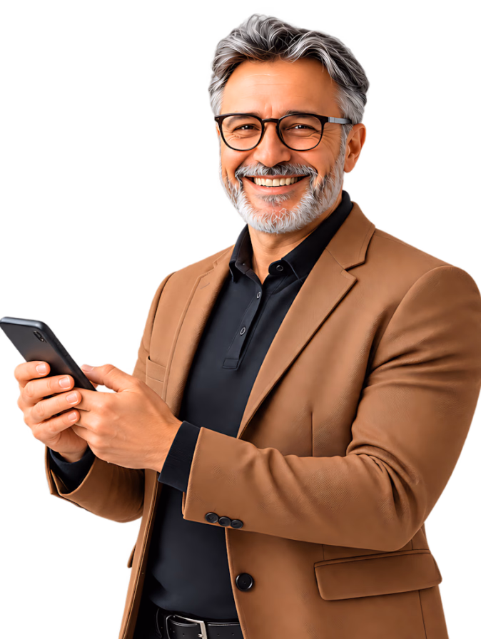 Mulher sorridente segurando um notebook/tablet