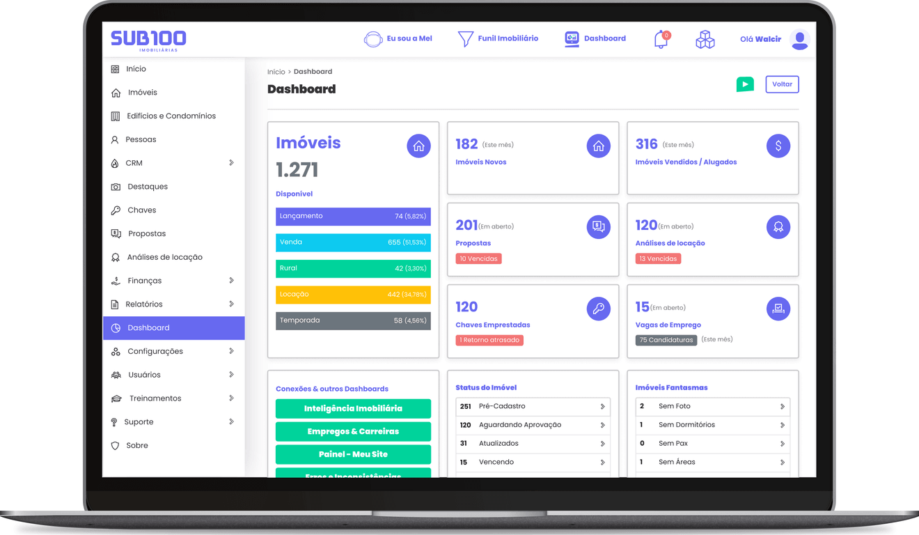 Dashboard do SUBSEE no notebook