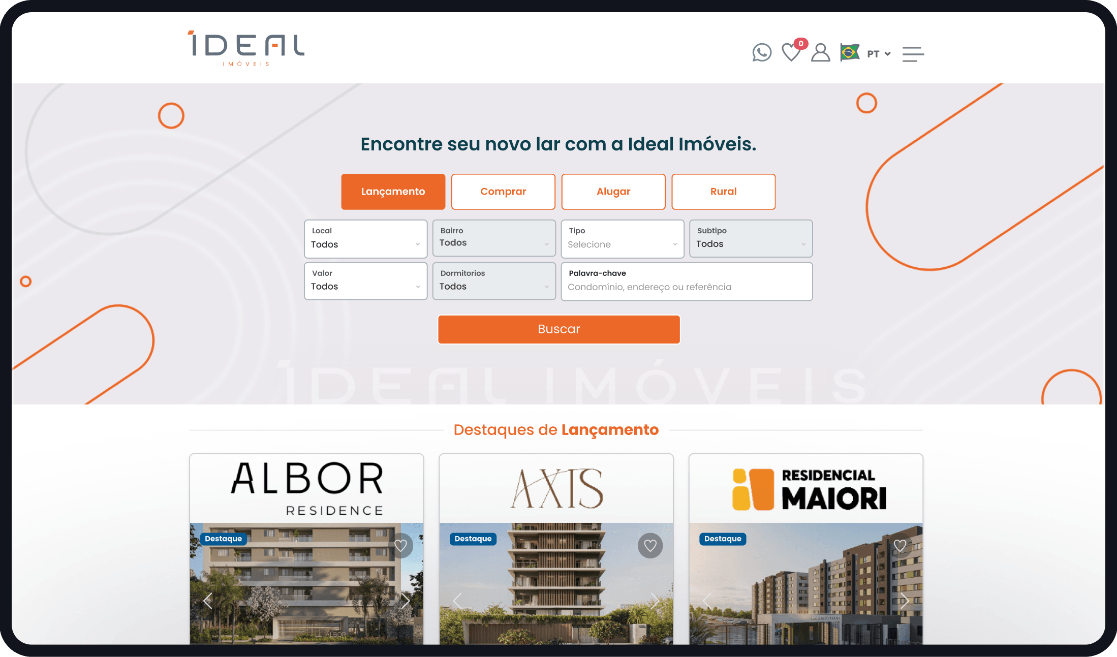Site de imobiliária urbana Site de imobiliária urbana